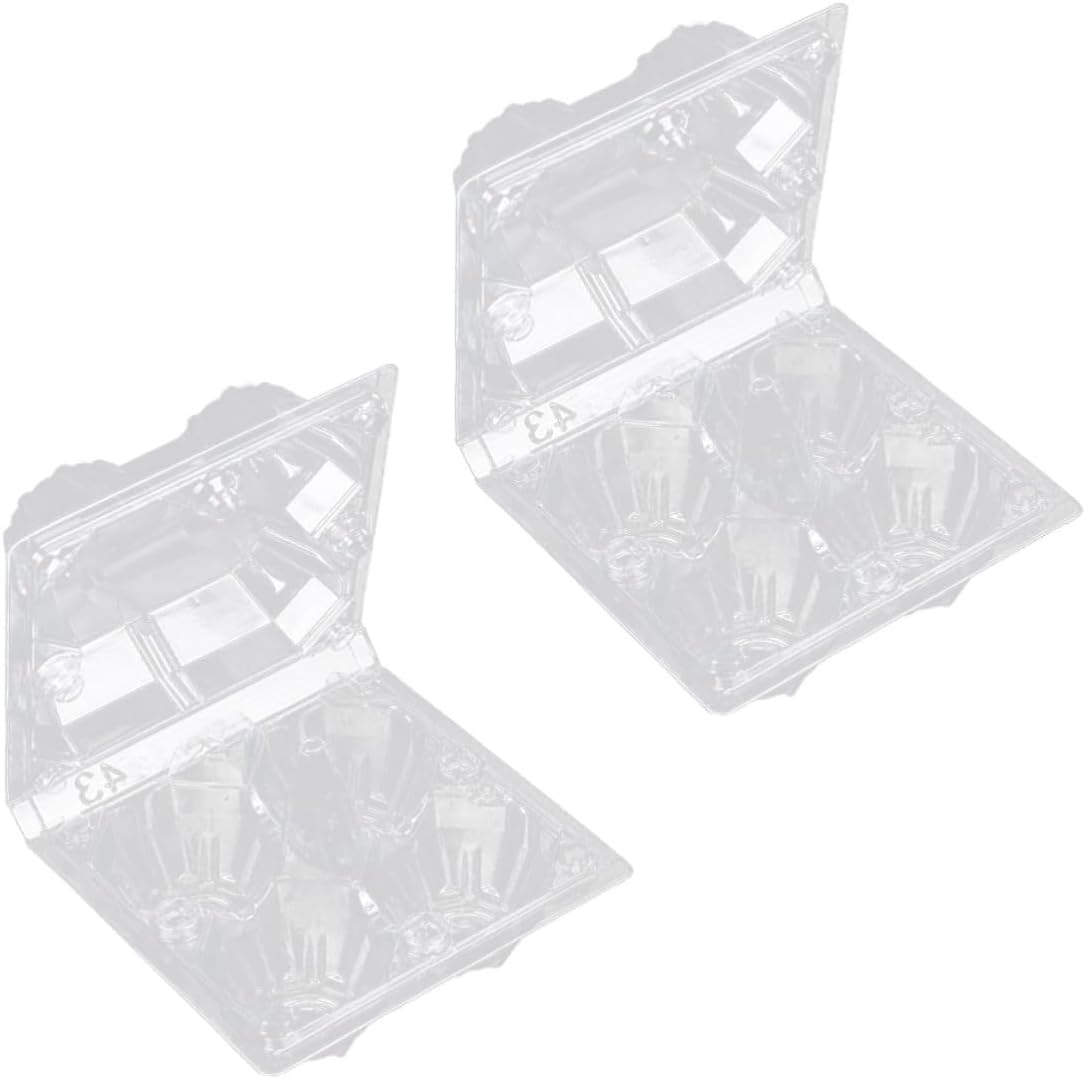 50pcs Portable Pvc Egg Storage Container with 4 Grids Space Saving Egg Carrier Box for Freezer and Cabinet
