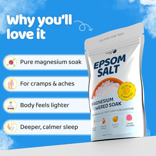 Bubble Me Relax & Recover Combo | Spoil Yourself Bath Salt 400g + Magnesium Powered Epsom Bath Salt 1kg | Aromatherapy & Peppermint Oil | Stress Relief, Muscle Recovery & Better Sleep - Image 4 thumbnail