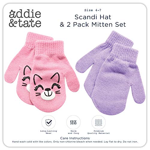 Girls Critter Winter Hat and 2 Pair Gloves or Mittens (Toddler/Little Girls)3