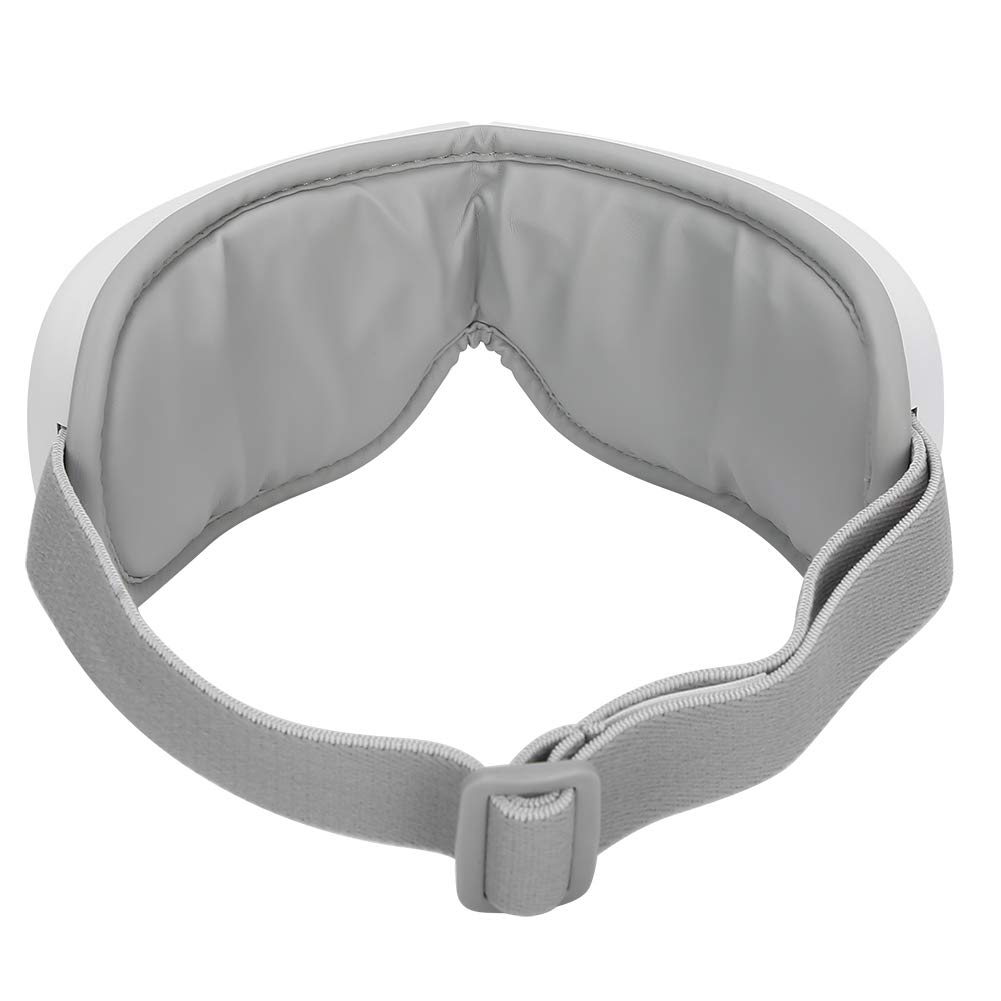 Masajeador de ojos, Masajeador de ojos eléctrico con calor, Masajeador relajante para el cuidado de los ojos con compresas calientes, Masajeador recargable de música a presión de aire(Blanco)
