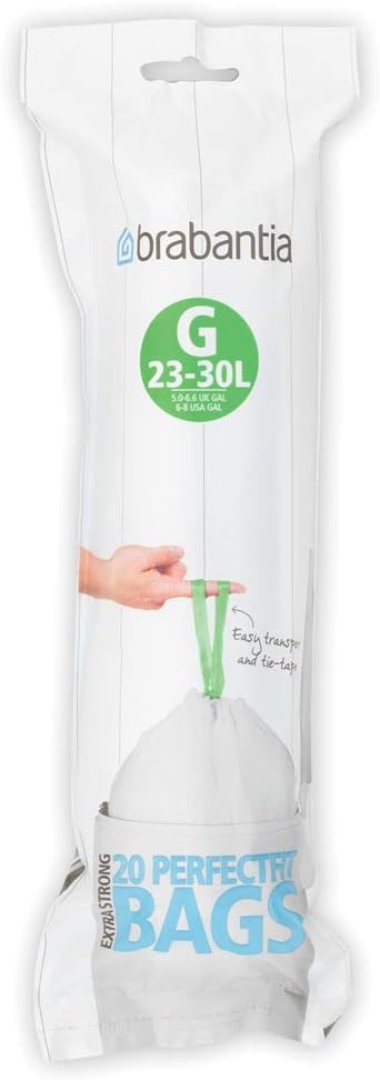 23-30L Bin Liners, 20 bags- White