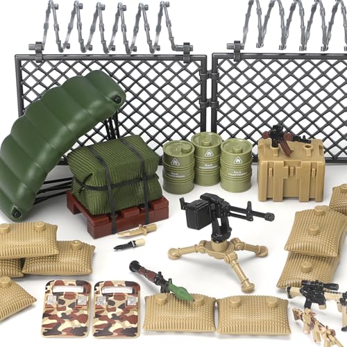 Image of Military Weapon Pack Building Blocks Toy Set Gear Kit for Army Men Figure | Desert Camouflage Combat Suit Tactical Equipment Accessories Piece for Kids Ages 4+