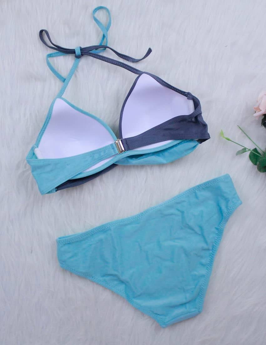 JFAN Donna Costume da Bagno Push Up Imbottito Reggiseno Bikini Donna Due Pezzi Swimwear Abiti da Spiaggia