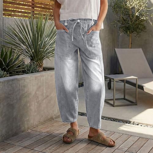 Denim décontracté taille basse jambe droite ample jean 5 poches quotidien - 2