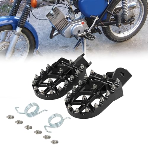 BIUGERCN Motorrad Fußrasten CNC Aluminium für Simson S51 S50 S70 Moped Schwarz