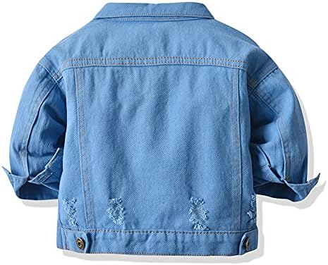 FYMNSI Veste En Jean Bébé Garçon Fille - Blouson Denim Déchiré Manches Longues 6 Mois à 7 Ans