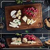 Deer & Oak X-Large Carbonised Cutting Board 44x30x2cm, Pre-Oiled Wooden Bamboo Chopping Board for Carving Meat, Fish, Vegetables, Fruits, Cheese, Bread - Image 9