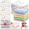 Baby Muslin Washcloths Burp Cloths Rags Towels Large Newborn Essentials Baby Registry Search 100% Cotton 6 Layered Muslin 11 Pack 10"x20" and 12"x12" for Boys & Girls Gift Set