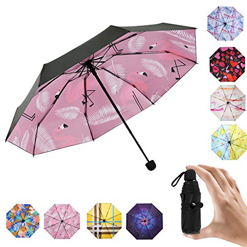 MRTLLOA Mini Portable Sun & Rain Umbrella, -8.4OZ Weight and 7.4inch Length Compact