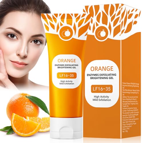 Natürliches Orange Peeling Gel, Orange Enzymes Exfoliating Brightening Gel, Gesicht Reinigung Peeling, Gesichtspeeling Tiefenreinigung & Feuchtigkeitsspendendes Exfoliating Scrub für Damen
