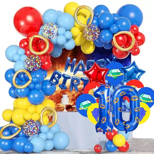 Image of Number 40 Inch Blue and Gold Ring Balloon Birthday Number Decoration Aluminum Film Balloon Suitable for Boys and Girls Blue Theme Party Cartoon Party Decoration Supplies (0)