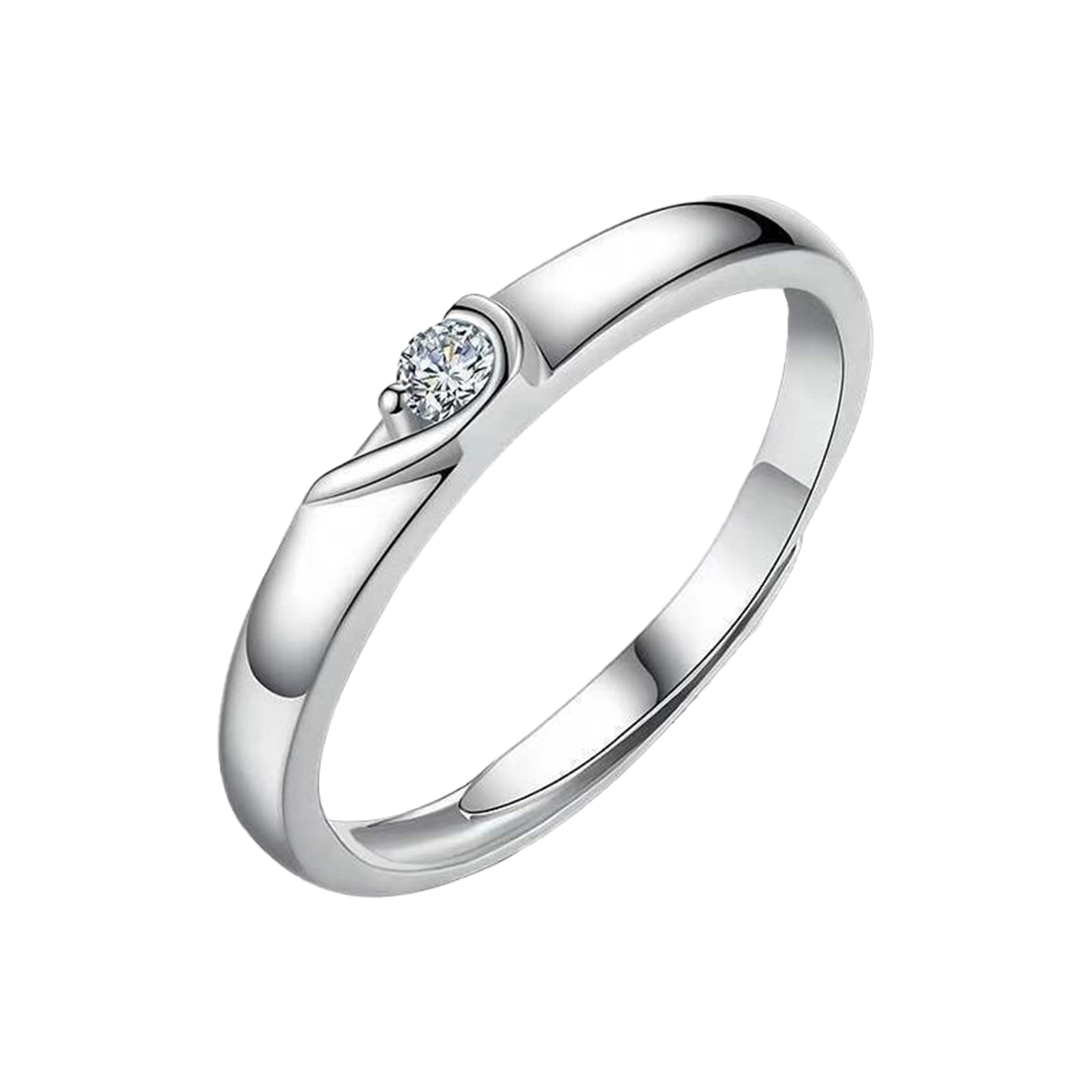 Anillo de boda de plata de ley for siempre, anillo de pareja con nudo, anillo de apertura ajustable, anillos Vintage for chicas adolescentes