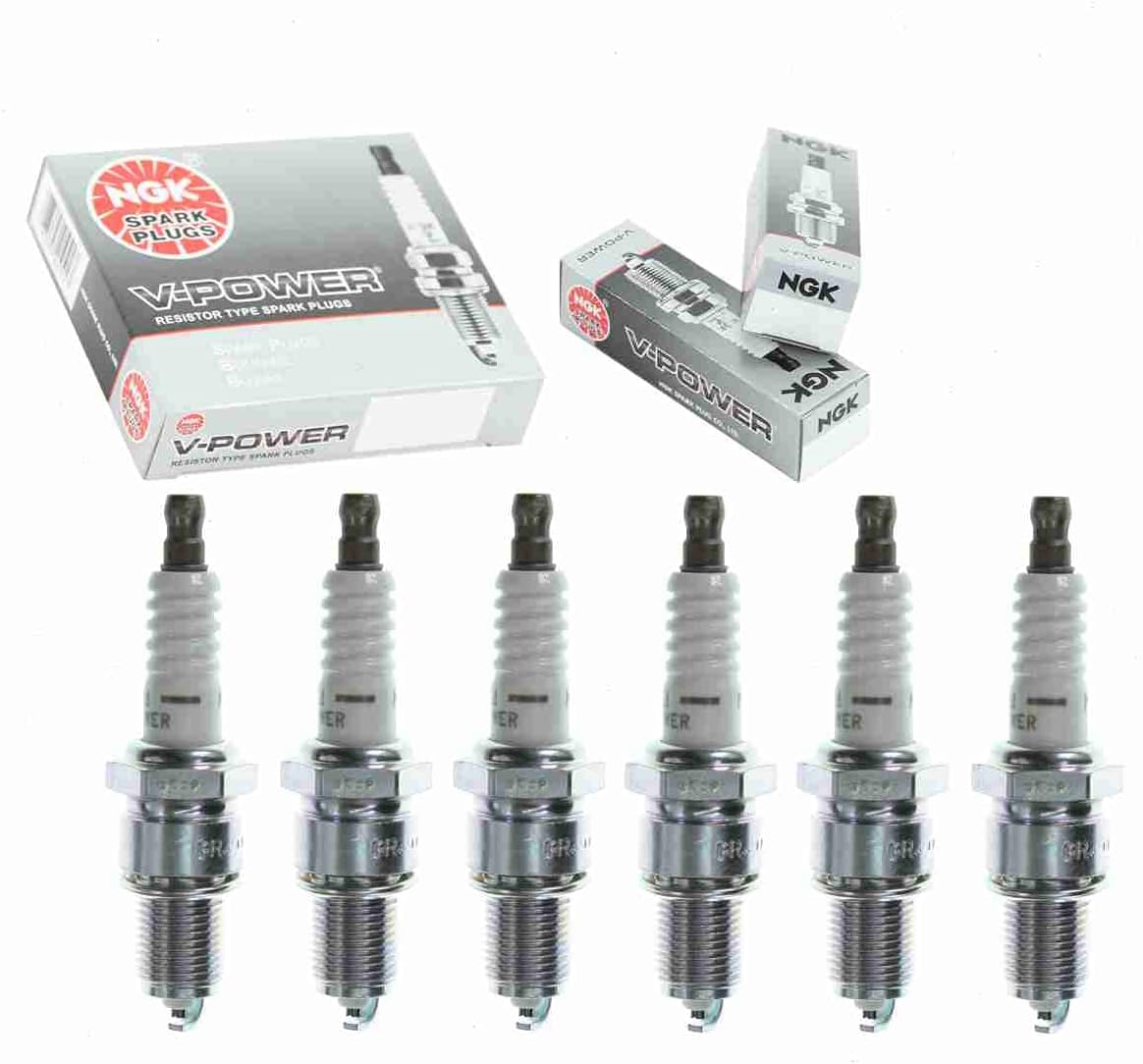 6 pc NGK V-Power Spark Plugs compatible with Dodge Dakota 3.9L V6 1987-1991
