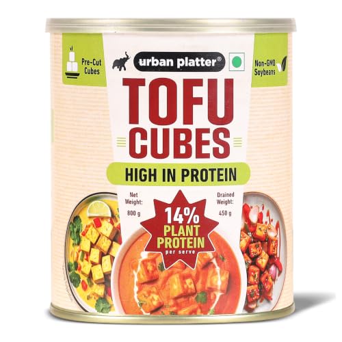 Image of Urban Platter Tofu Cubes, 800g (Drained Weight: 450g | 14% Plant Protein | Ready-to-Use for Stir-Fries, Curries, Salads & Soups)