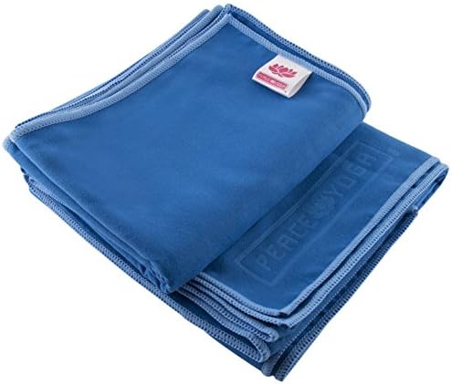 Yoga Sport Non Slip Suede Exercise Towels, 2 Pack Blue