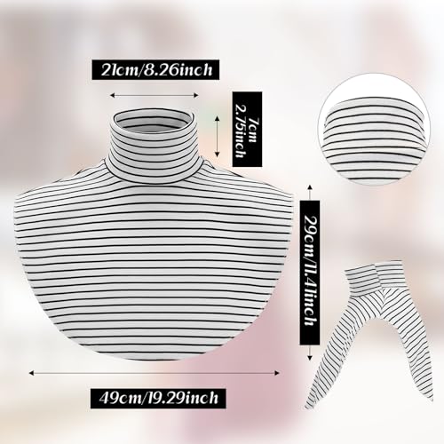 Image of Cutecrop Turtleneck Dickey Extra Large Fake Collar Detachable Dickey Collar Half Mock Turtleneck for Men Women