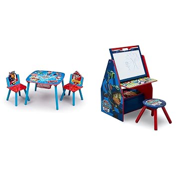 Delta Children Kids Table and Chair Set with Storage 2 Chairs Included - Ideal for Arts & Crafts & Kids Easel and Play Station Ideal for Arts & Crafts