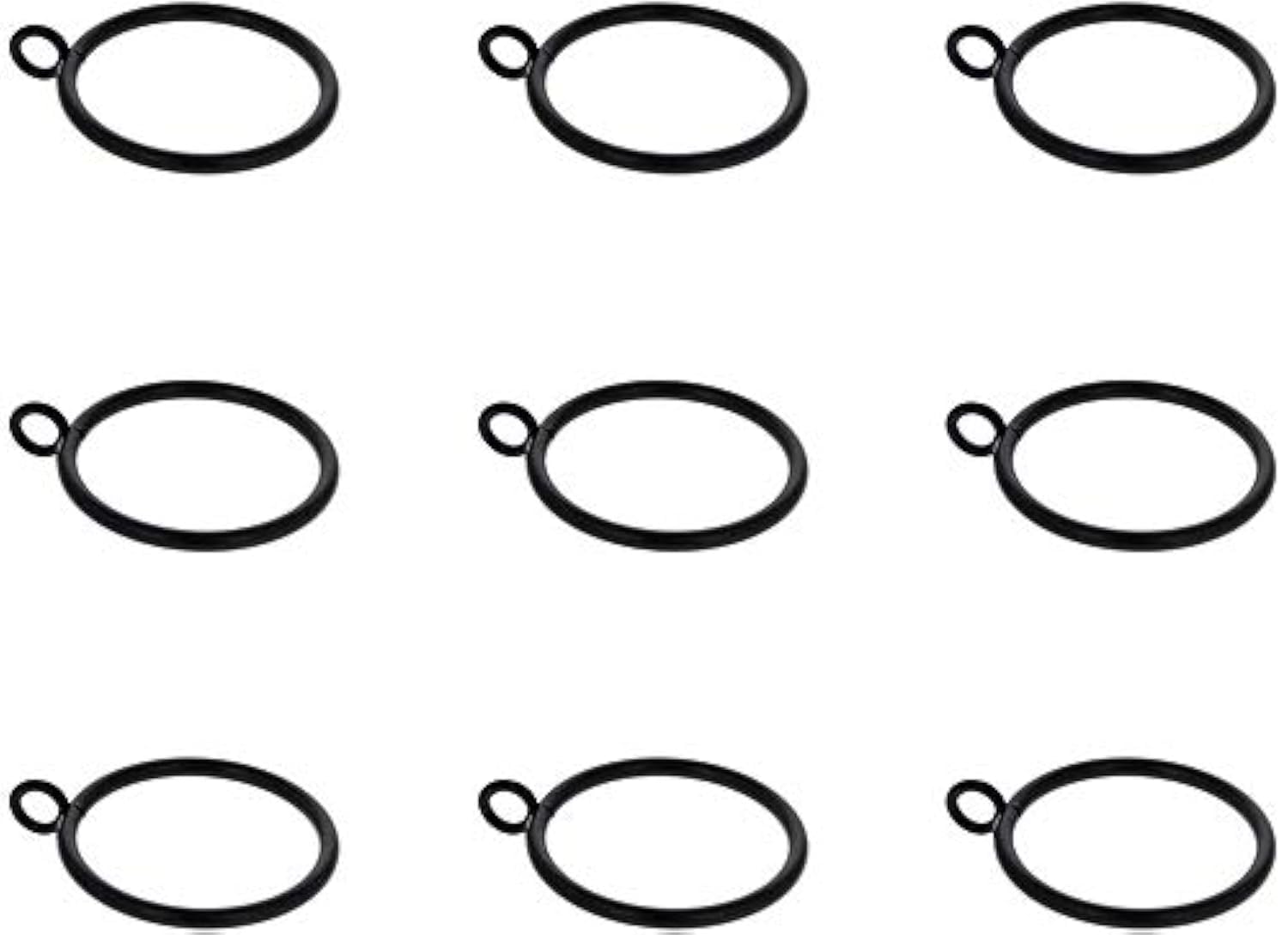MroMax Curtain Rings Metal 45mm Inner Dia Drapery Ring for Curtain Rods Black Tone 24 Pcs