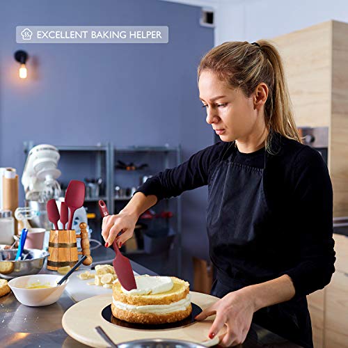Spatula Silicone Spatula Set Spatulas Silicone Heat Resistant 600°F Rubber Spatula Seamless One Piece Non-Stick 5-Piece For Cooking Baking Mixing