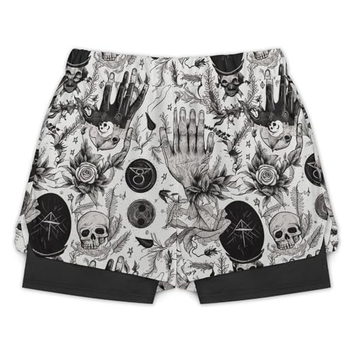 KiRYu Men's Swim Trunks Goth-grunge-dark-print Quick Dry Board Shorts, Large, Style-2