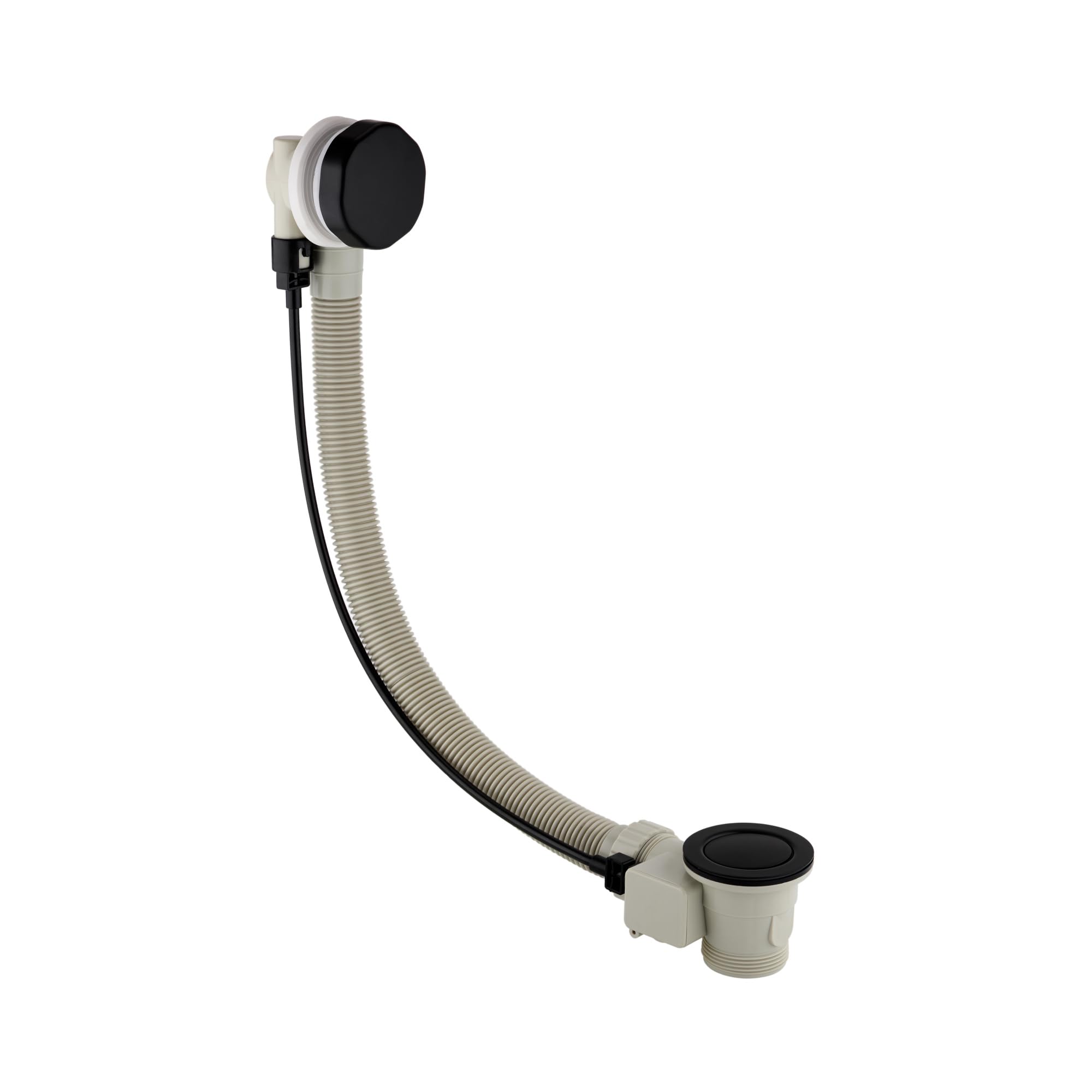 Enki Black W54, Matt Bath Waste With Overflow And Pop Up Waste