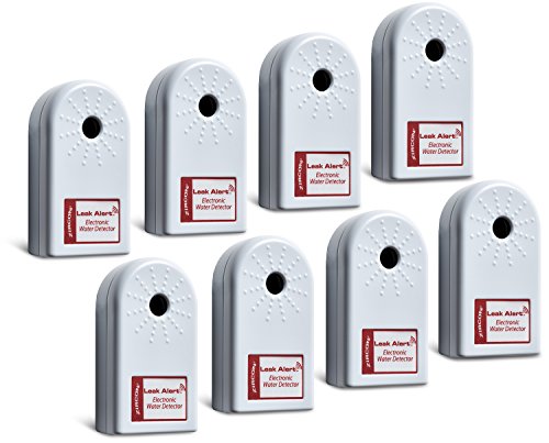 Best Promo Zircon Leak Alert Water Leak Detector & Flood Sensor Alarm / Water Leak Sensor with Dual Leak Alarms 90dB Audio / Battery Powered (Contractor 8 Pack) Batteries Included -68318