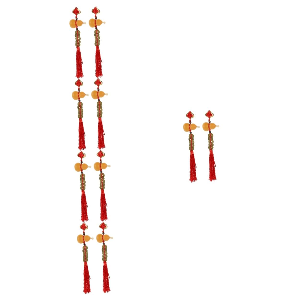 Alipis 10 Piezas pequeño Colgante de Calabaza Monedas Chinas Calabaza Feng Shui Colgador Pared colgadores Pared Decoracion Coche Adorno Colgante Colgantes con borlas Calabaza Natural