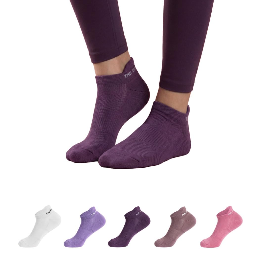 Cotton Ankle Socks for Women, Breathable Solid Pattern, Pastel Colors, Free Size, 5 Pack-image-16