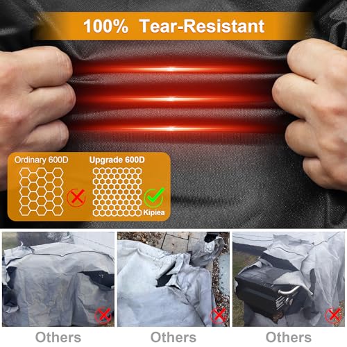 Image of Kipiea 600D Heavy Duty Pellet Grill Cover for Pit Boss Memphis Combo Grill, Waterproof Wood Pellet Smoker Cover with Windproof Buckles, UV Resistant, No Tear, No Fading