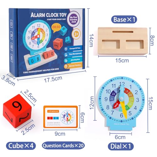 Image of Learning Clock for Kids, Educational Time Teaching Toy for Toddlers 5+, Teaching Clock Kids Learn Time Fast, Kids Learning Analog Clock, Gifts for Boys and Girls