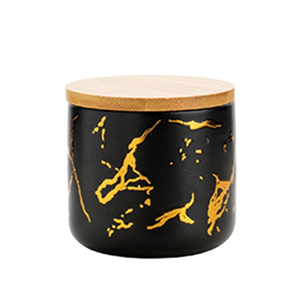 PIXZCSA Modern Kitchen Canisters With Lids Airtight Food Storage Containers Beautifully Crafted Ceramic Sugar Tea Coffee Jars Canister Container Tins For, Black, S