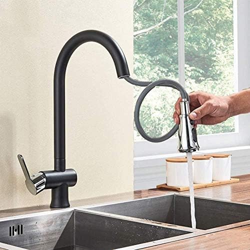 Mélangeur de cuisine extensible noir mat avec tête 2 fonctions et jet précis