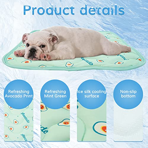 Ouobob Dog Cooling Mat Pet Self Cooling Mats Ice Silk Pad, Summer Washable Portable Keep Cool Blanket, Non-Slip Cool Mat For Grates Kennel Sofa Bed, Breathable Sleep Bed Small Medium Dogs Cats #TOP2