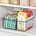 mDesign Metal Kitchen Food Storage Container Lid Holder, 3-Compartment Organizer Bin for Organization in Kitchen Cabinets, Cupboards, Pantry Shelves, Drawers - Bronze