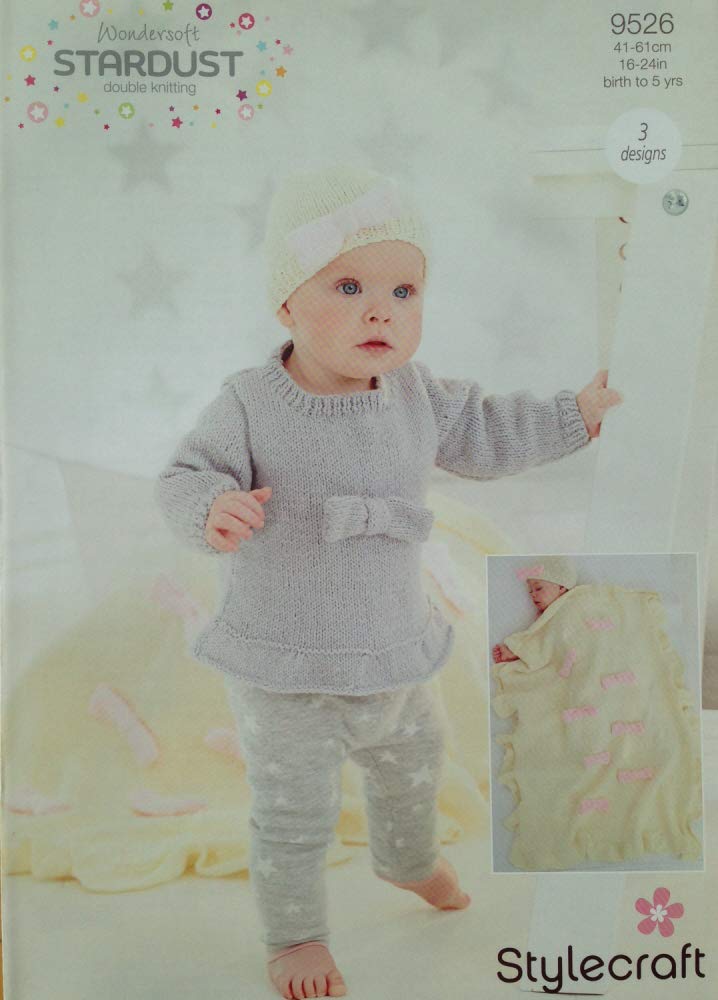 Stylecraft Wondersoft Stardust DK Pattern 9526 Jumper, Hat and Blanket