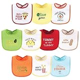 Hudson Baby Unisex Baby Cotton Terry Drooler Bibs with Fiber Filling, One Size