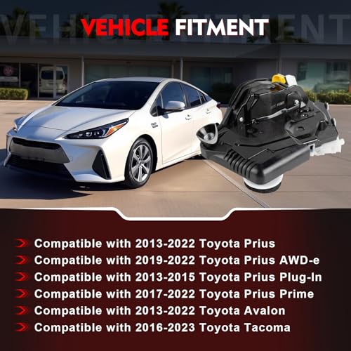 Image of Front Left Driver Side Door Lock Actuator for 2013-2022 Toyota Prius Avalon, 2016-2023 Tacoma, Replaces 69040-47110 69040-07020