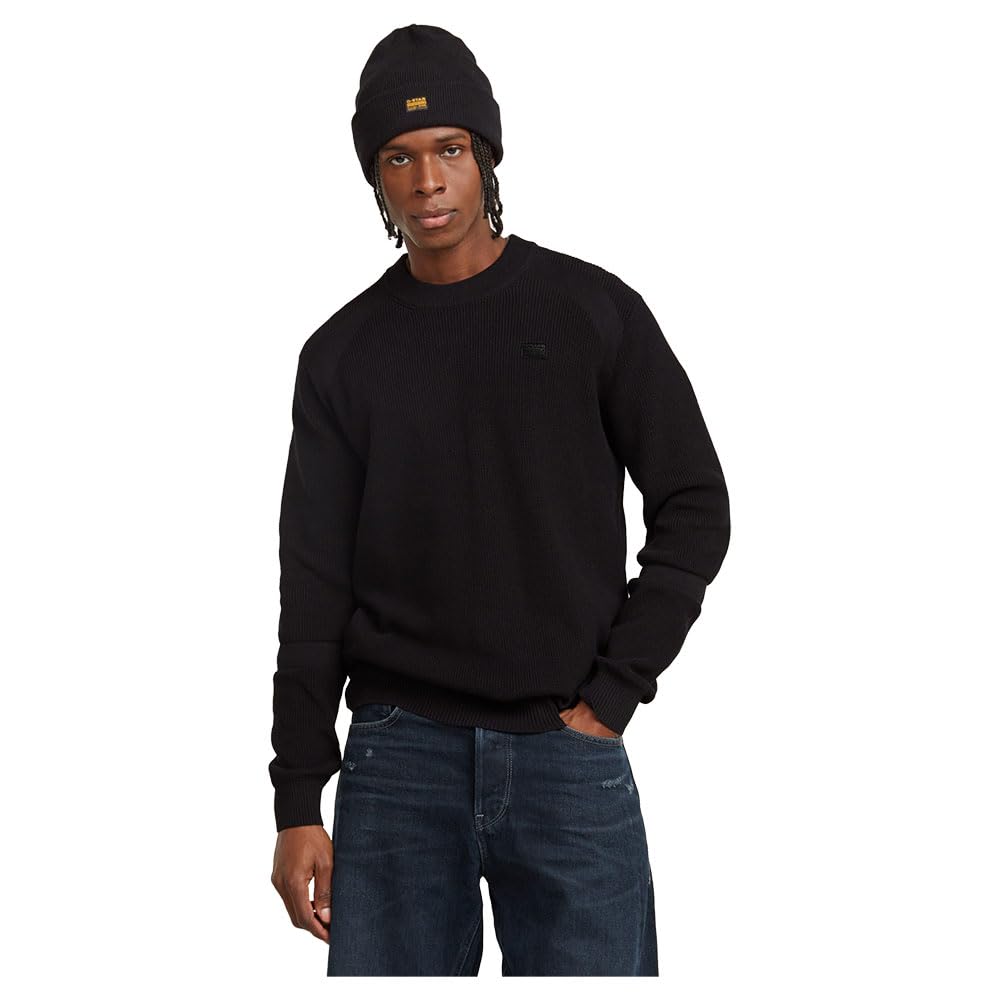 G-Star Men's Black (Dk Black D25111-C868-6484) Detailed Knitted Sweater, S