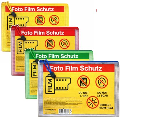 Bolsa de protección para película fotográfica, formato A5, set azul, verde, rojo y amarillo miniatura 1