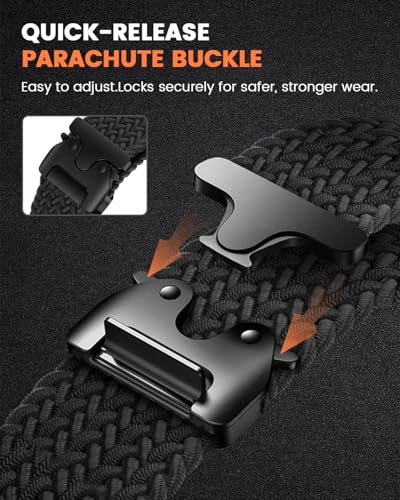 BlackPro Braided Nylon Band — 45mm Pixel Watch