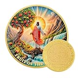 Frucht des Geistes Münze 40mm, Christliche Gedenkmünze mit Galater 5:22-23, Religiöses Geschenk für Christen, Männer & Frauen, Bibelvers Erinnerung