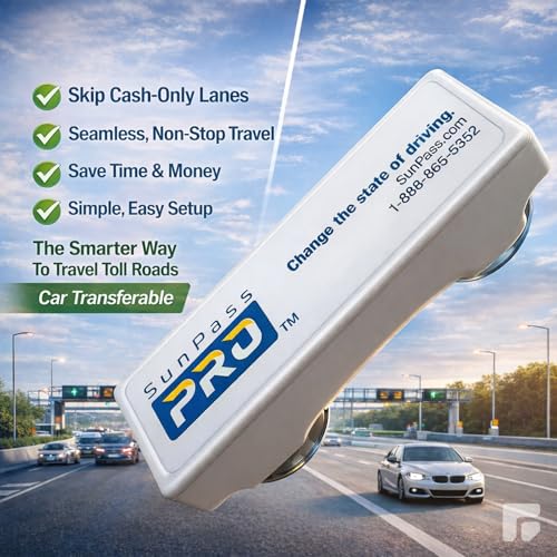 Image of Sun Pass Pro Universal Toll Transponder - Prepaid Electronic Pass for Florida & 21 Additional States (PRO)