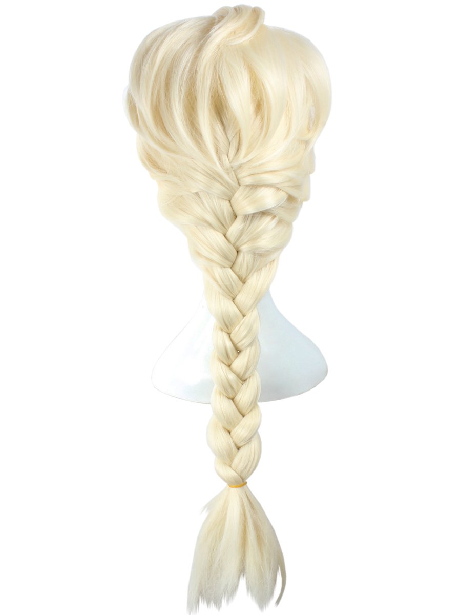 Hojalis Perruque Elsa, Reine des Neiges Enfant, Raiponce, Accessoire Reine des Neiges Fille, Cosplay Carnaval Halloween, Convient aux Enfants âgés de 3 ans Et Plus