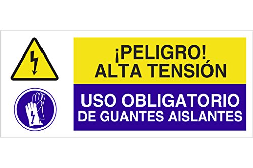 Señal Poliestireno 1,5Mm 717X297 En Oferta Cofan Cao11Pl717297 - Señal De Seguridad&Quot;¡Peligro! Alta Tensión/Uso Obligatorio De Guantes Aislantes&Quot;