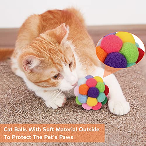 Retro shaw woolen cat toy balls with bell and fuzzy balls, interactive toys for indoor cats and kittens, chew toys, 6 pack 4 Retro shaw woolen cat toy balls with bell and fuzzy balls, interactive toys for indoor cats and kittens, chew toys, 6 pack - image 5