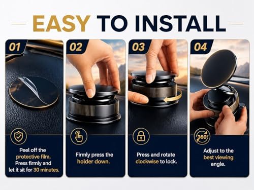 Magnetic Phone Holder for Car, MagSafe support. 360° Rotation Vacuum Suction Mount, Foldable Universal Magnetic Phone Stand for Dashboard, Desk . Compatible with iPhone 12-16 Series MagSafe-Compatible — 사진 4