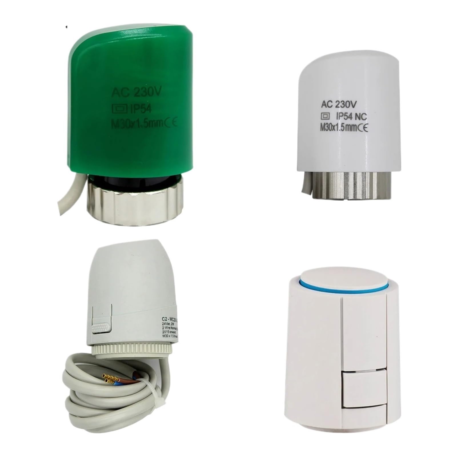 Motore di azionamento termoelettrico 220 24v Attuatore Termico Elettrico Normalmente Chiuso Aperto for radiatore collettore Riscaldamento a Pavimento(5PIECE NO1 24v NC)