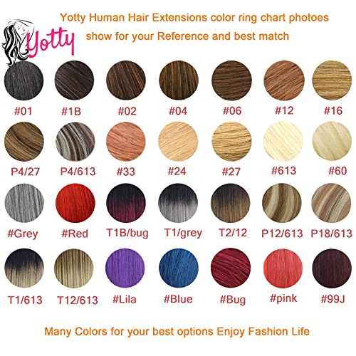 Yotty Hair Extensions Tape In Seamless Skin Weft Remy Human Hair (16Inch 10Pcs, Purple) #TOP6