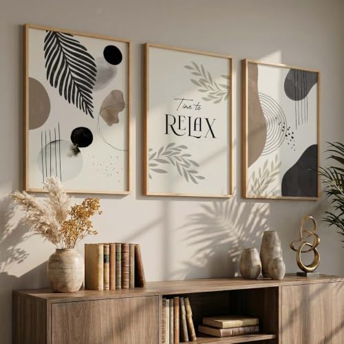 Image of kotart Painting for Wall Decoration - Modern Art Wall Decor Framed Painting for Living Room Bedroom - Framed Wall Posters /Paintings with Frame Set of 3 (Art 5, 13x17 inch)