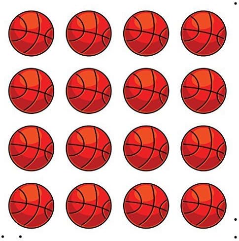 16Pcs VictoryStore Basketball Party Decorations, 9-Inch Flat hanging Basketball Decorations, 2 Sided Corruagted Plastic Basketball Tournament Watching Party, 19232